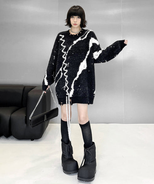 Zigzag Brush Knit Top